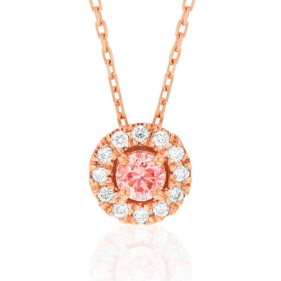 Luminesce Lab Grown Pink and White Diamond Pendant with Chain Included