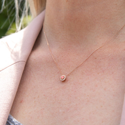Luminesce Lab Grown Pink and White Diamond Pendant with Chain Included