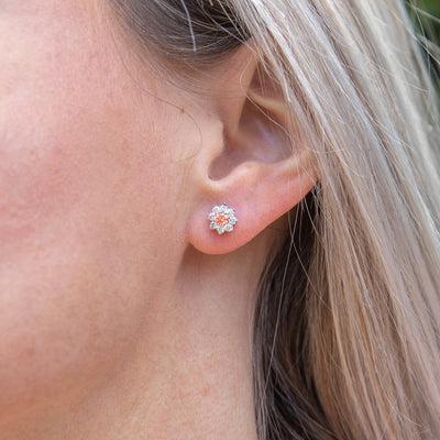 Luminesce Lab Grown 9ct White Gold 1/2 Carat Pink and White Diamond Stud Earrings