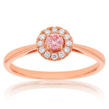 Load image into Gallery viewer, Luminesce Lab Grown 9ct Rose Gold 1/5 Carat Pink & White Diamond Ring