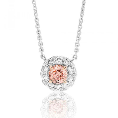 Luminesce Lab Grown Pink & White Diamond Pendant TW=25-29PT With Chain 18ct WGold