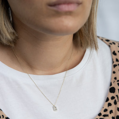 Luminesce Lab Diamond B Initial Pendant in 9ct Yellow Gold with Adjustable 45cm Chain