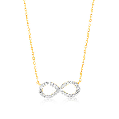 Luminesce Lab Grown Infinity Diamond Pendant in 9ct Yellow Gold