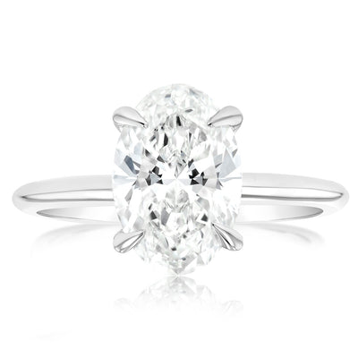 Luminesce Lab Grown Certified 2 Carat Oval Diamond Engagement Ring in 18ct White Gold