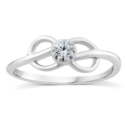 10ct White Gold Luminesce Lab Grown Infinity 0.23 Carat Diamond Ring  Size N½