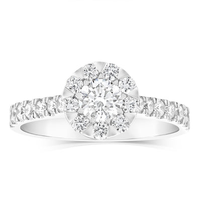Luminesce Lab Grown 18ct White Gold 1 Carat Solitaire Fancy Diamond Ring