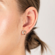 Load image into Gallery viewer, Luminesce Lab Grown Heart Shaped Diamond Stud Earrings with 4 Diamonds in 9ct Yellow Gold