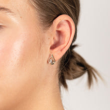 Load image into Gallery viewer, Luminesce Lab Grown 9ct Yellow Gold Pear Shaped Stud Earrings With 4 Diamonds
