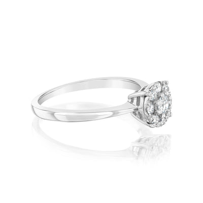 Luminesce Lab Grown 9ct White Gold 0.30 Carat Diamond Round Cluster Ring