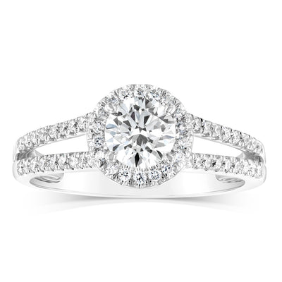 Luminesce Lab Grown 14ct White Gold 1 Carat Diamond Split Shank Ring
