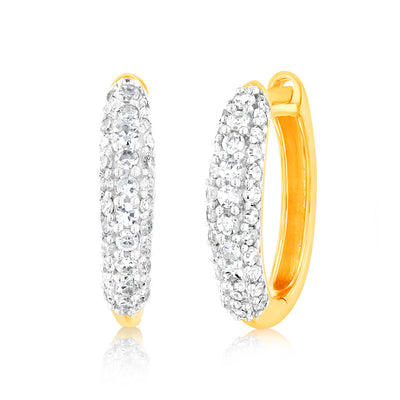 Luminesce Lab Grown 0.4 Carat Diamond Gold Plated Silver Hoop Earrings