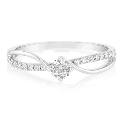 Luminesce Lab Grown 1/2 Carat Ring 9ct White Gold