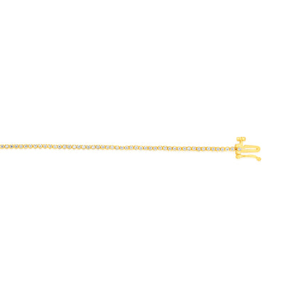 Luminesce Lab Grown 1 Carat Diamond Tennis Bracelet in Gold Plated Silver
