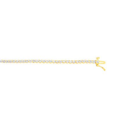 Luminesce Lab Grown 5 Carats Diamond Tennis Bracelet in Gold Plated Silver