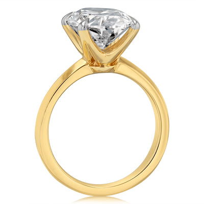 Luminesce Lab Grown 5 Carat Diamond Oval Solitaire Ring in 9ct Yellow Gold
