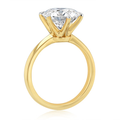 Luminesce Lab Grown 5 Carat Diamond Brilliant Solitaire Ring in 9ct Yellow Gold