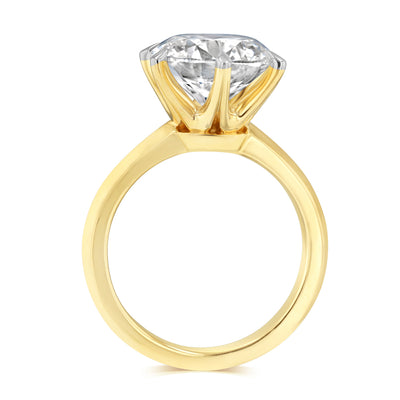 Luminesce Lab Grown 4 Carat Diamond Brilliant Solitaire Ring in 9ct Yellow Gold