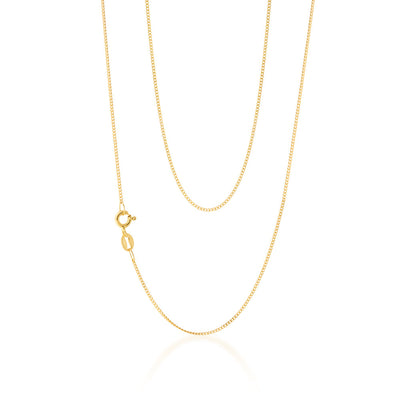 9ct Yellow Solid Gold Curb Chain 50cm 30 Gauge