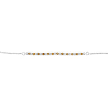 Load image into Gallery viewer, Natural Citrine and Luminesce Lab Grown 1/2 Carat Diamond Bracelet Bolo Clasp in Sterling Silver