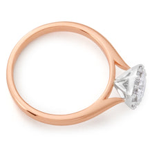 Load image into Gallery viewer, Luminesce Laboratory Grown 18ct Rose Gold 0.60 Carat Diamond Ring with Diamond Halo