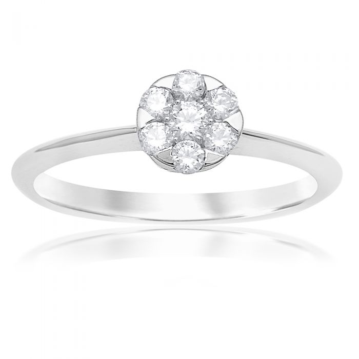 Luminesce Laboratory Grown 9ct White Gold 1/5 Carat Diamond Dress Ring