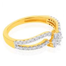 Load image into Gallery viewer, Luminesce Lab Grown 9ct Yellow Gold 0.40 Carat Diamond Ring with 41 Diamonds