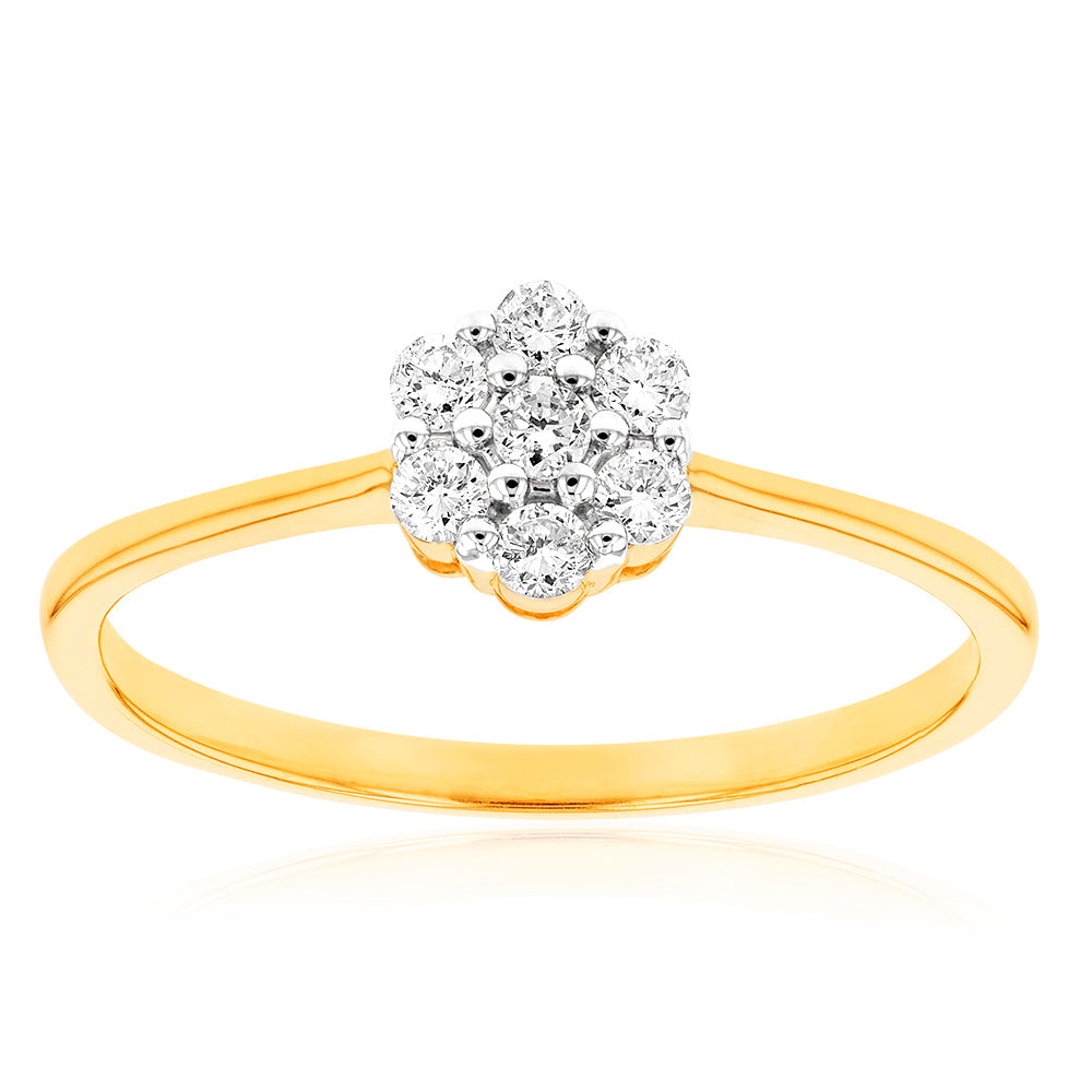 Luminesce Lab Grown Diamond Fancy Solitaire Ring in 9ct Yellow Gold