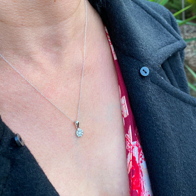 Luminesce Lab Grown 9ct White Gold 0.15 Carat Diamond Pendant with 9 Diamonds on 45cm Chain