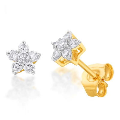 Luminesce Lab Grown 9ct Yellow Gold 1/4 Carat Diamond Earrings