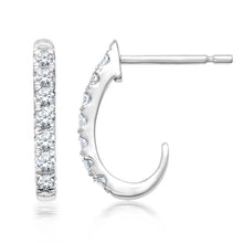 Load image into Gallery viewer, Luminesce Lab Grown 9ct White Gold 1/4 Carat Diamond Earrings with 14 Diamonds