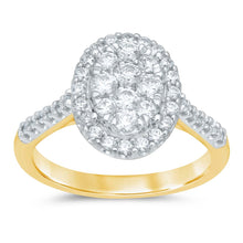 Load image into Gallery viewer, Luminesce Diamond 1 Carat Oval Dress Ring in 9ct Yellow Gold