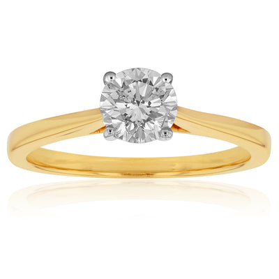 Luminesce Lab Grown 18ct Yellow Gold 1 Carat Diamond Solitaire Ring