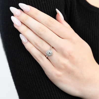 Luminesce Lab Grown 18ct White Gold 1 Carat Diamond Halo Ring