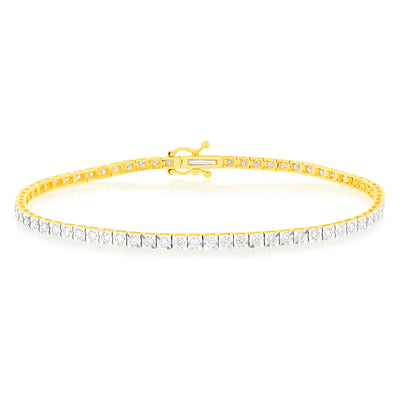 1 Carat Luminesce Lab Grown Diamond Tennis Bracelet in 9ct Yellow Gold