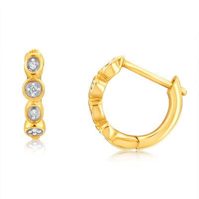 Luminesce Lab Grown 1/3 Carat Diamond hoops in 9ct Yellow Gold