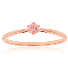 Load image into Gallery viewer, Luminesce Lab Grown 0.15 Carat Pink Diamond Ring set in 9ct Rose Gold 6 Claw Setting