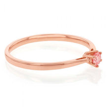 Load image into Gallery viewer, Luminesce Lab Grown 0.15 Carat Pink Diamond Ring set in 9ct Rose Gold 6 Claw Setting