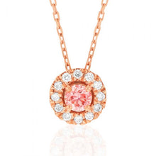 Load image into Gallery viewer, Luminesce Lab Grown Pink and White Diamond Pendant with Chain Included