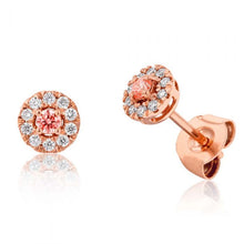 Load image into Gallery viewer, Luminesce Lab Grown Pink and White diamond studs set in 9ct Rose Gold
