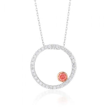 Load image into Gallery viewer, Luminesce Lab Grown Diamond Pendant with Pink Diamond 9ct White Gold with Chain