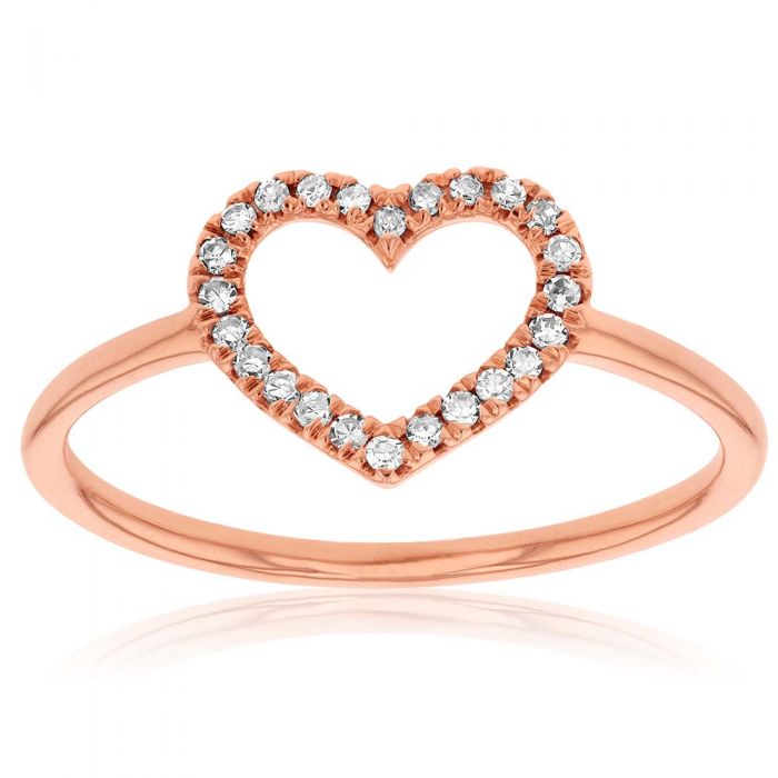 Luminesce Lab Grown Diamond Heart Ring with 24 Brilliant Diamonds in 9ct Rose Gold