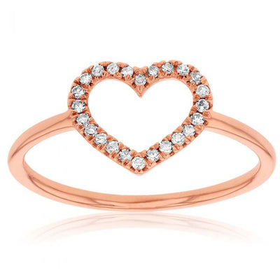 Luminesce Lab Grown Diamond Heart Ring with 24 Brilliant Diamonds in 9ct Rose Gold