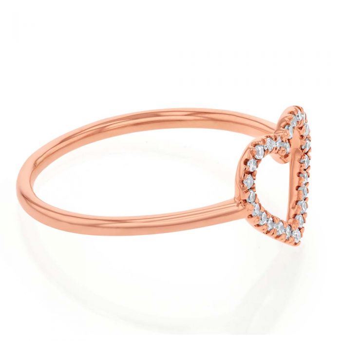 Luminesce Lab Grown Diamond Heart Ring with 24 Brilliant Diamonds in 9ct Rose Gold