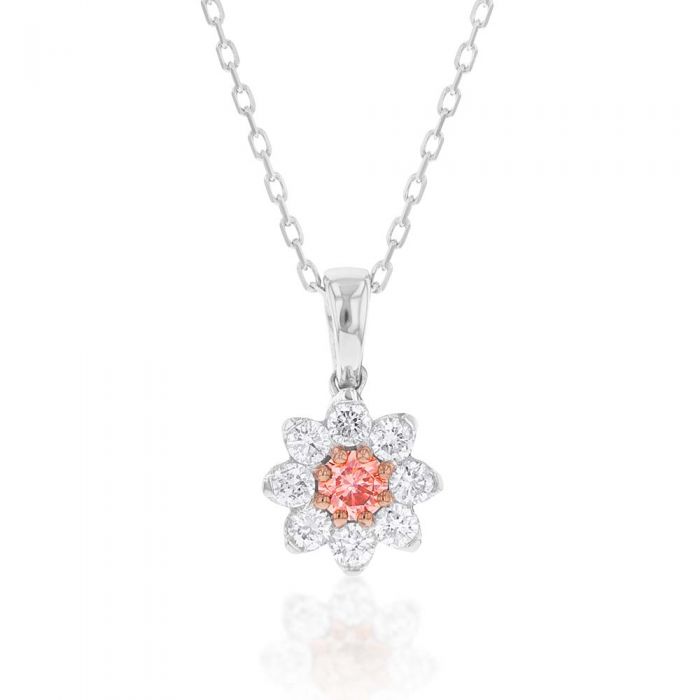 Luminesce Lab Grown Pink and White Diamond Pendant with Chain Included