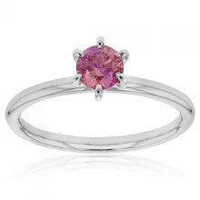 Load image into Gallery viewer, Luminesce Lab Grown Diamond 43PT Pink/Purple 6Claw Solitaire 18W Size L1/2