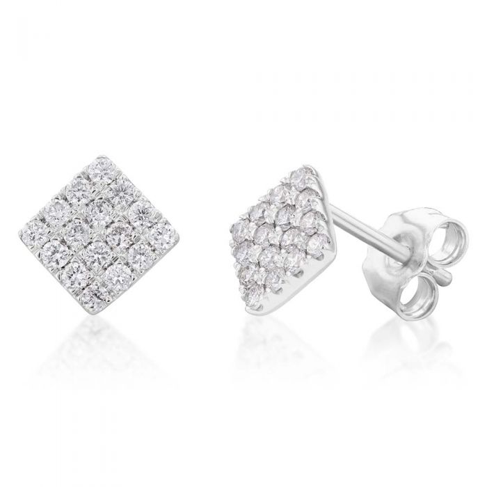 Luminesce Lab Grown 9ct White Gold 1/3 Carat Diamond Stud Earrings with 32 Diamonds