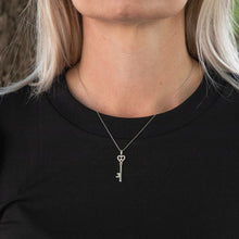 Load image into Gallery viewer, Luminesce Lab Grown Diamond Key Pendant 9ct White Gold With Chain