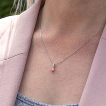 Load image into Gallery viewer, Luminesce Lab Grown Pendant with Pink and White Diamonds in 9ct White Gold With Chain