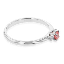 Load image into Gallery viewer, Luminesce Lab Grown Diamond Trilogy Ring with Pink Centre in 9ct White Gold
