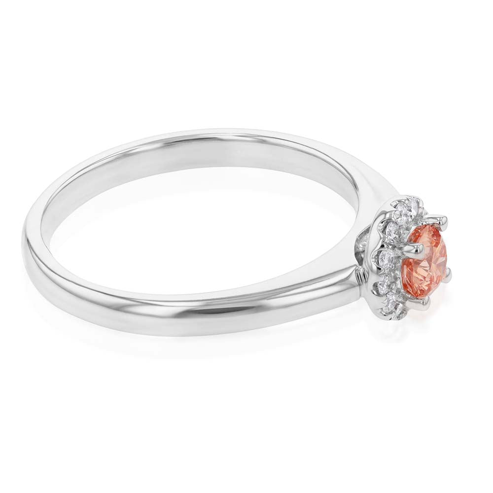 Luminesce Lab Grown Diamond Ring With Pink Centre Diamond set in 18ct WG